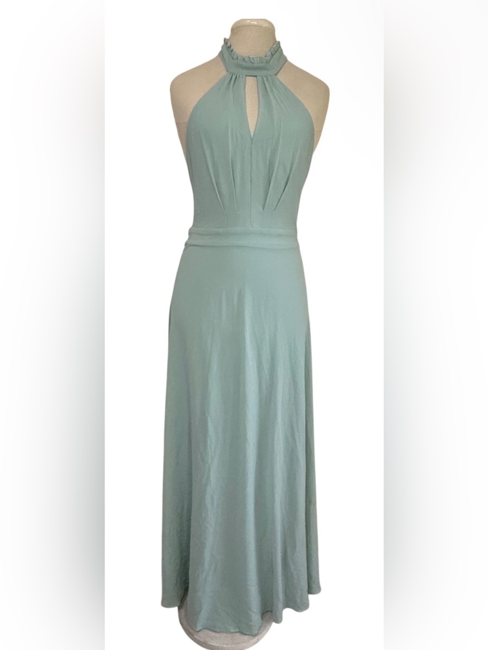 Lulu's NWT Sage Green Halter Bridesmaid Gown, Size Small